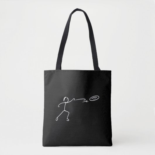 Grappige Disc Golf Kunst Stickman Disc Golf Fan Tote Bag (Voorkant)