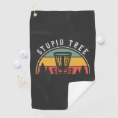 Grappige Disc Golf Lover Stupid Tree Golfhanddoek (Insitu)