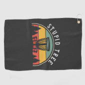 Grappige Disc Golf Lover Stupid Tree Golfhanddoek (Horizontaal)