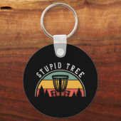Grappige Disc Golf Lover Stupid Tree Sleutelhanger (Achterkant)