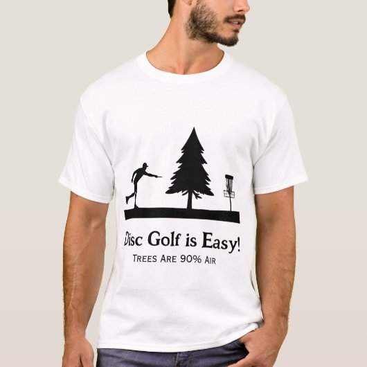 Grappige Disc Golf Putting met boom obstakel T-shirt (Voorkant)