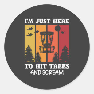 Grappige Disc Golf Quote Retro Disc Golf Ronde Sticker