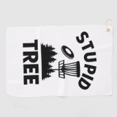 Grappige Disc Golf Quote Stupid Tree Golfhanddoek (Horizontaal)