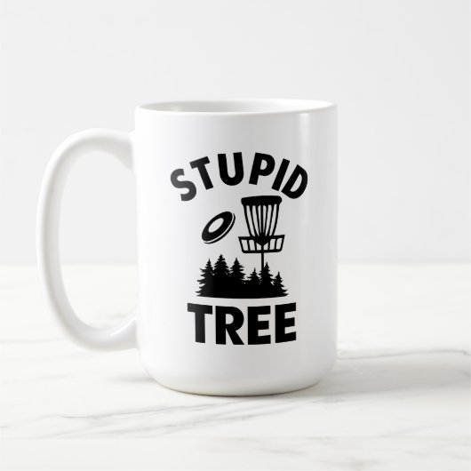 Grappige Disc Golf Quote Stupid Tree Koffiemok (Links)