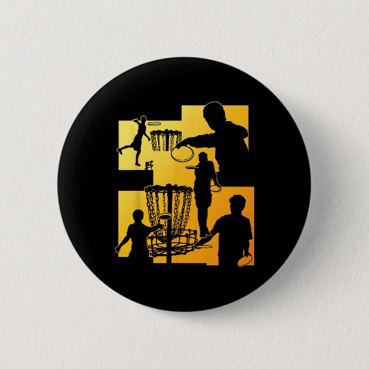 Grappige Disc Golf Speler Cool Vliegende Schijf Sp Ronde Button 5,7 Cm (Voorkant)