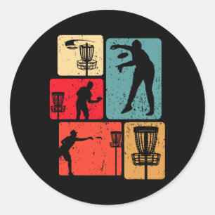 Grappige Disc Golf Speler Cool Vliegende Schijf Sp Ronde Sticker