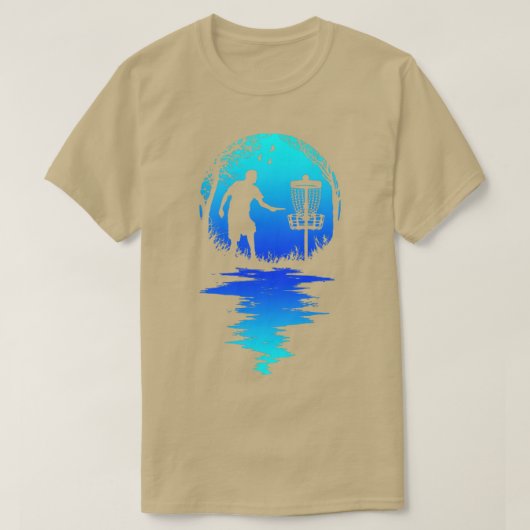 Grappige Disc Golf Speler Retro Zonsondergang Silh T-shirt (Design voorkant)