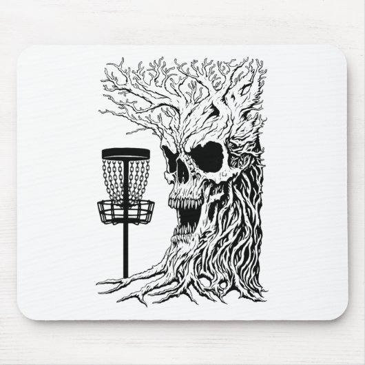 Grappige Disc Golf Speler Stomme Beschermboom Sche Muismat (Voorkant)