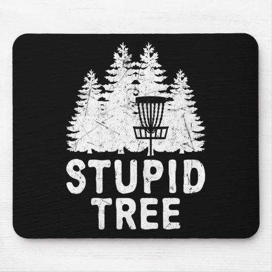 Grappige Disc Golf Stomme Boom Bedrukte Frisbee Go Muismat (Voorkant)