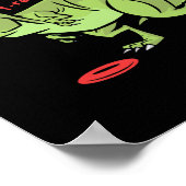 Grappige Disc Golf T Rex Kinderen  Poster (Hoek)