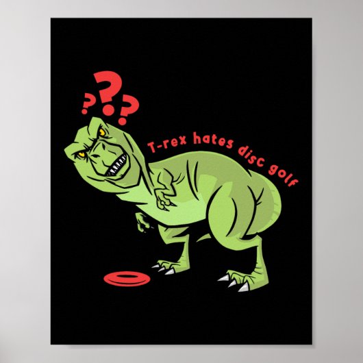 Grappige Disc Golf T Rex Kinderen  Poster (Voorkant)