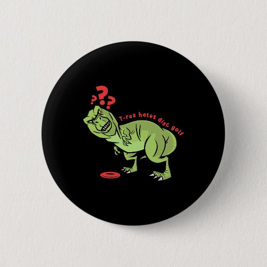 Grappige Disc Golf T Rex Kinderen  Ronde Button 5,7 Cm (Voorkant)
