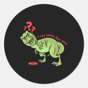 Grappige Disc Golf T Rex Kinderen  Ronde Sticker