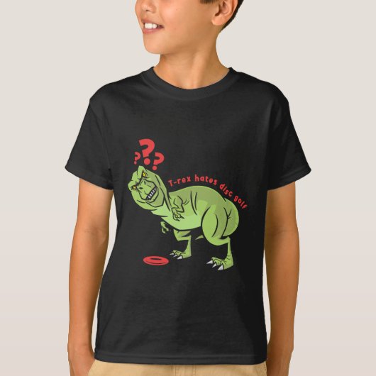 Grappige Disc Golf T Rex Kinderen  T-shirt (Voorkant)