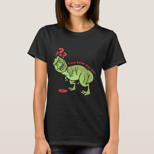 Grappige Disc Golf T Rex Kinderen  T-shirt (Voorkant)