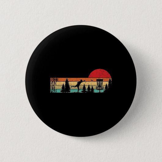 Grappige Disc Golf Vader Beste Vader Bij Par Vinta Ronde Button 5,7 Cm (Voorkant)
