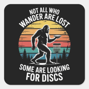 Grappige Disc Golf Vintage Bigfoot Golfer Vader Fr Vierkante Sticker