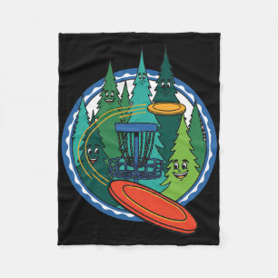 Grappige Disc Golf Vliegende Schijf Sket Bos Scene Fleece Deken