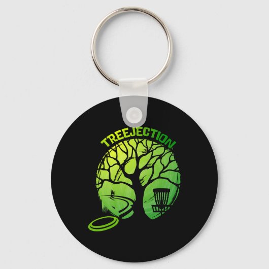 Grappige Discgolf Grafische Boom  Sleutelhanger (Voorkant)