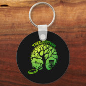 Grappige Discgolf Grafische Boom  Sleutelhanger (Voorkant)