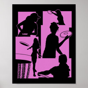 Grappige Discgolfspeler Cool Vliegende Schijf Spor Poster