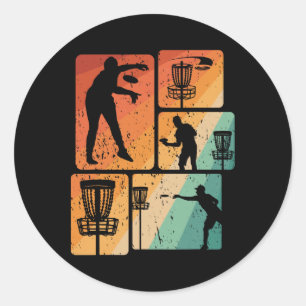 Grappige Discgolfspeler Cool Vliegende Schijf Spor Ronde Sticker