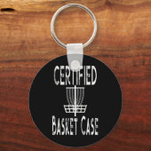 Grappige Discgolfspeler Gecertificeerde Basket Cas Sleutelhanger (Voorkant)