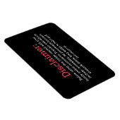 Grappige disclaimer koelkast teken zwart bewerken magneet (Rechterzijde)