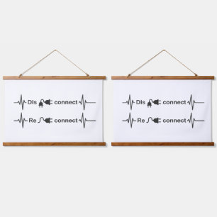 Grappige Disconnect om Minimalistische Hartslag Op Hangend Wandkleed
