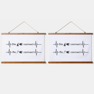Grappige Disconnect om Minimalistische Hartslag Op Hangend Wandkleed