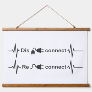 Grappige Disconnect om Minimalistische Hartslag Op Hangend Wandkleed