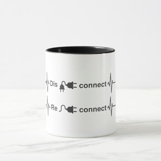 Grappige Disconnect om Minimalistische Hartslag te Mok (Midden)