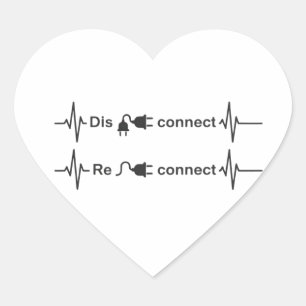 Grappige Disconnect om opnieuw te verbinden Minima Hart Sticker