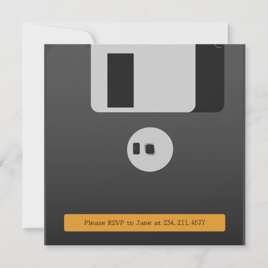 Grappige diskette 80s 90s Verjaardag uitnodiging (Achterkant)