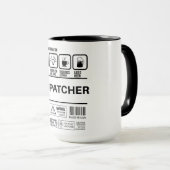 Grappige dispatcher die informatie behandelt mok (Voorkant rechts)