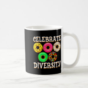 Grappige diversiteit doughnut liefhebber donut dag koffiemok