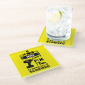 Grappige DIY Fix It Reparatie Glazen Onderzetter (Schuin)