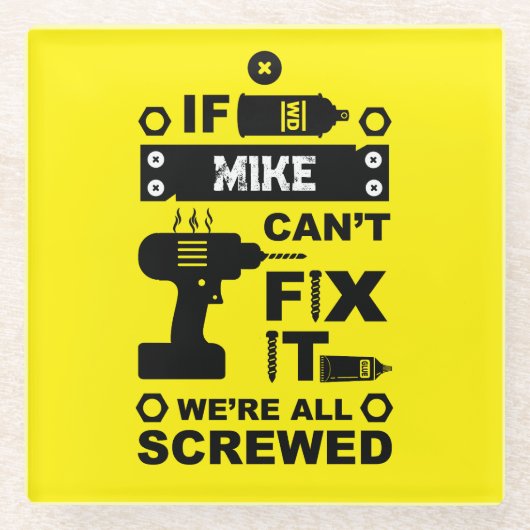 Grappige DIY Fix It Reparatie Glazen Onderzetter (Voorkant)