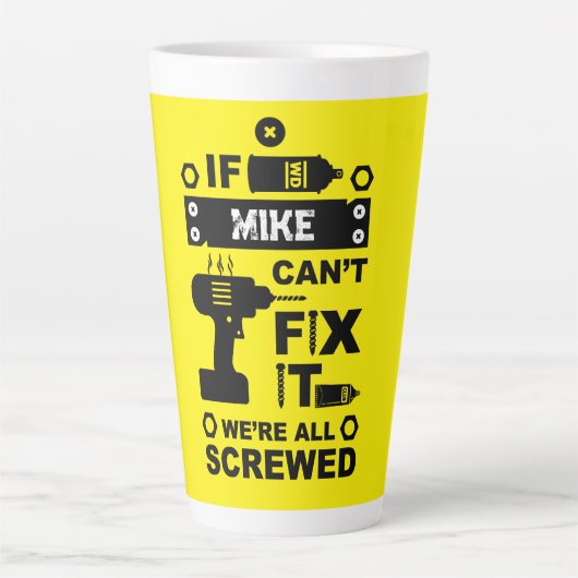 Grappige DIY Fix It Reparatie Latte Mok (Voorkant)
