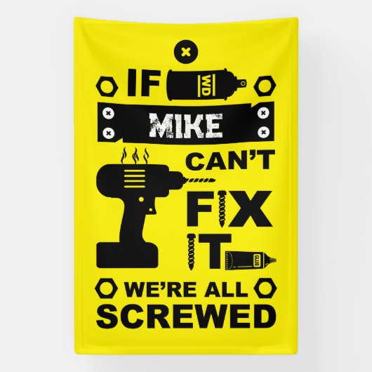 Grappige DIY Fix It Reparatie Spandoek (Verticaal)