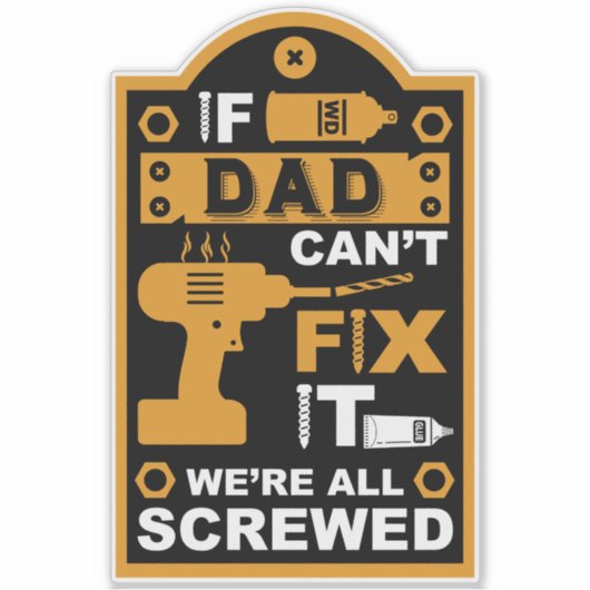 Grappige DIY Fix It Reparatie Sticker (Voorkant)