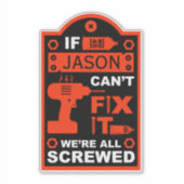 Grappige DIY Fix It Reparatie Sticker (Voorkant)