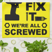 Grappige DIY Fix It Reparatie Theedoek (Gevouwen)