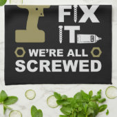 Grappige DIY Fix It Reparatie Theedoek (Gevouwen)