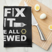 Grappige DIY Fix It Reparatie Theedoek (Quarter Fold)