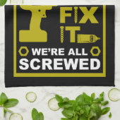 Grappige DIY Fix It Reparatie Theedoek (Gevouwen)