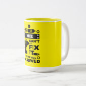 Grappige DIY Fix It Reparatie Tweekleurige Koffiemok (Voorkant rechts)