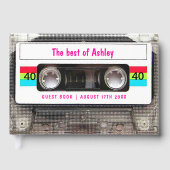 Grappige DJ 80s Cassettebandje 40th Birthday gast Gastenboek (Voorkant)