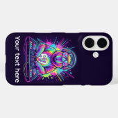 Grappige DJ Capybara Cool 67 tie-dye Neon Muziek F Case-Mate iPhone Case (Achterkant (horizontaal))