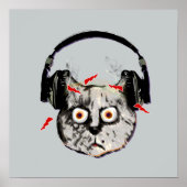 grappige DJ cat boltz Poster (Voorkant)